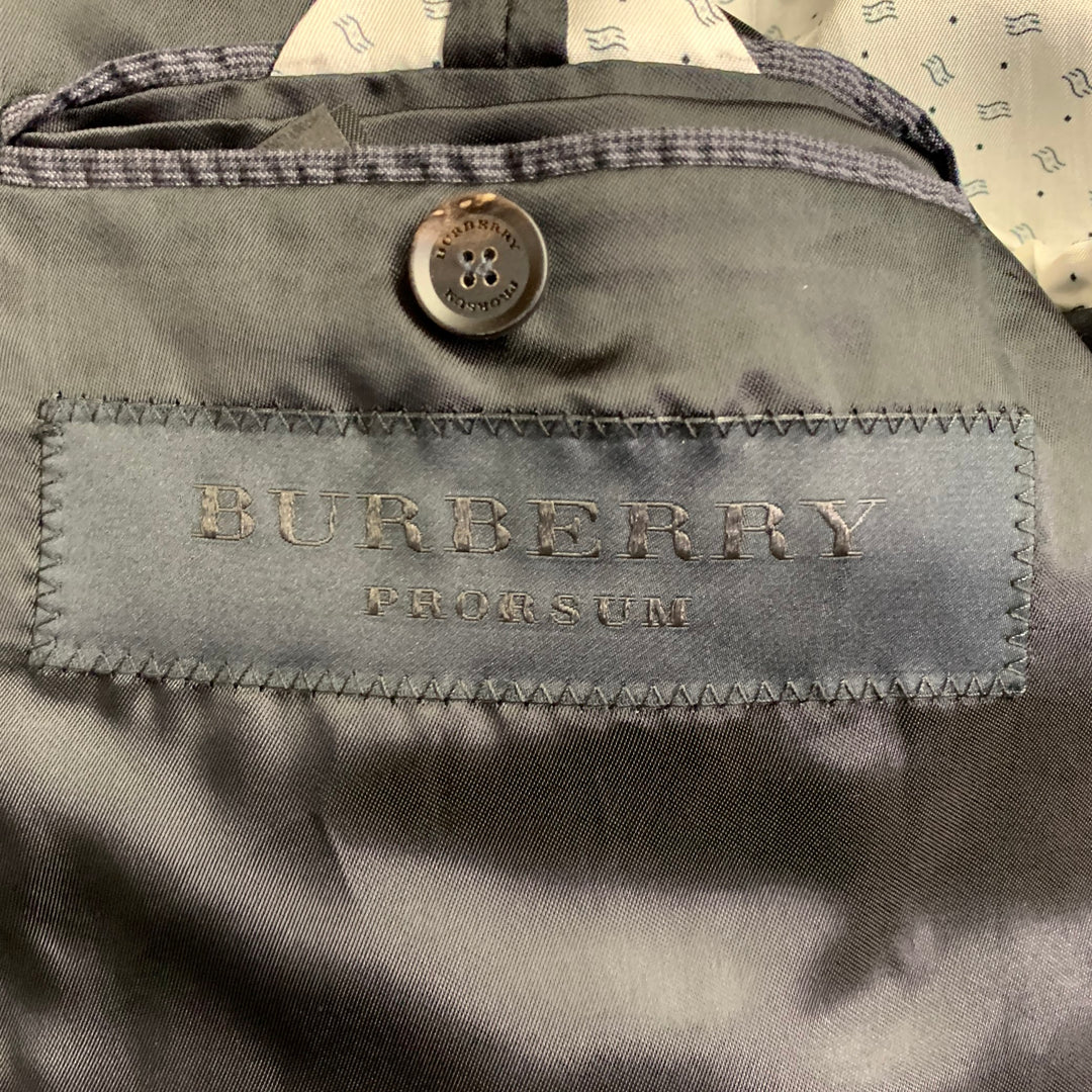 BURBERRY PRORSUM Size 42 Slate Grey Seersucker Cotton Notch Lapel Sport Coat