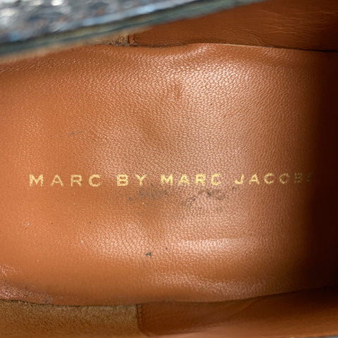 MARC by MARC JACOBS Size 9 Blue Silve Snake  Leather Lace-Up Shoes