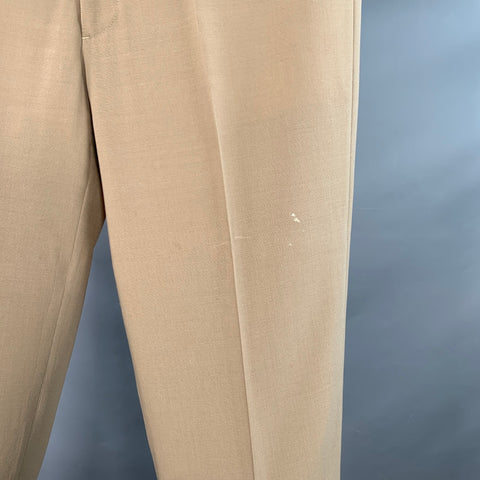 O'CONNELL'S Size 38 Khaki Flat Front Tapered Dress Pants