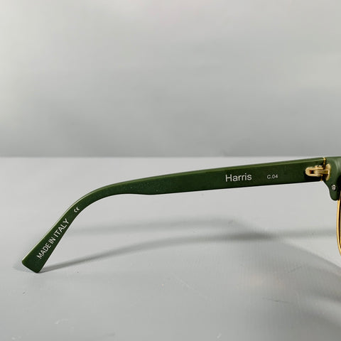 SHAUNS SHADES -Harris- Green Yellow Metal Sunglasses