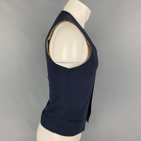 ROYAL ROW Size 36 Navy Wool Cotton V-Neck Vest