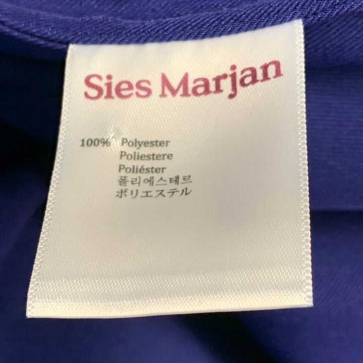 SIES MARJAN Size XL Blue Polyester Twill Patch Pockets Long Sleeve Shirt