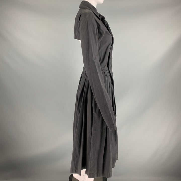 COMME des GARCONS 1980s Talla M Vestido de espalda abierta de algodón negro
