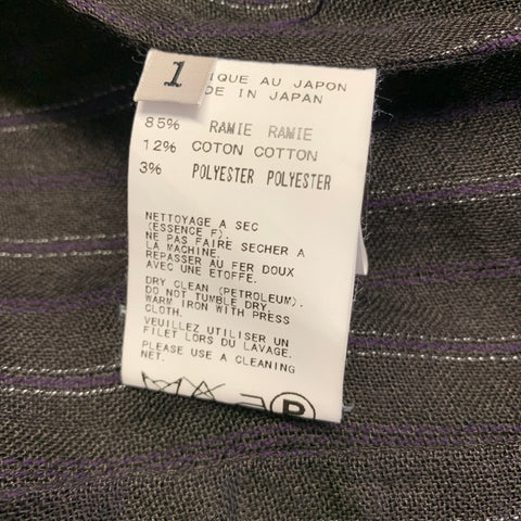 YOHJI YAMAMOTO Size S Black Cotton Notch Lapel Coat