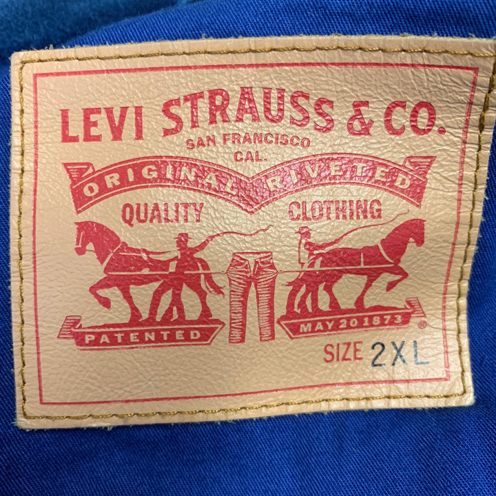 LEVI STRAUSS Size XXL Blue Suede Trucker Jacket