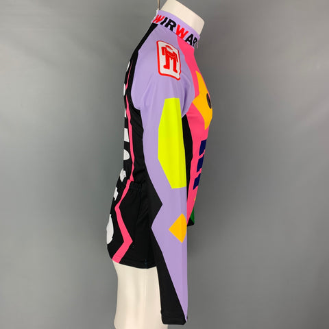 WALTER VAN BEIRENDONCK SS23 Size M Black Graphic Nylon Jersey Bike Top