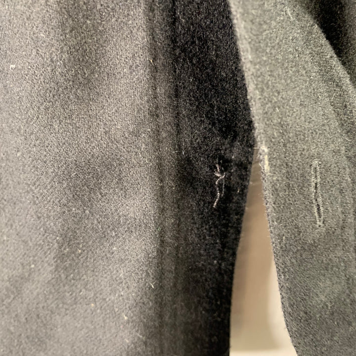 THE KOOPLES Size XXL Black Wool Blend Lambskin Collar Long Sleeve Shirt