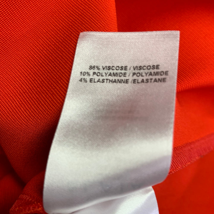 ALAIA Size 4-Sculpting Corset Red Viscose Blend Cap Sleeves Maxi Gown Dress