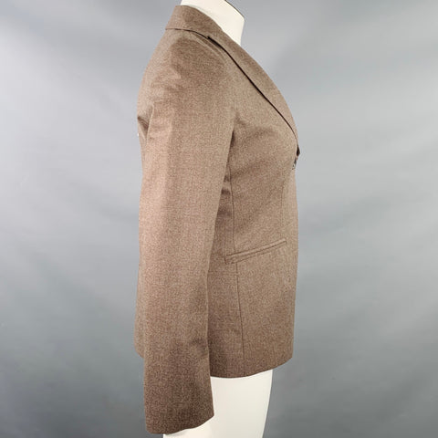 PIAZZA SEMPIONE Size L Taupe Wool Blend Notch Lapel Jacket Blazer