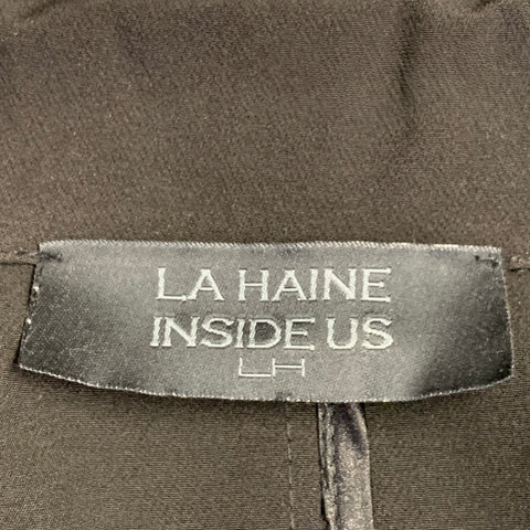 LA HAINE Size M Black Polyester Blend Mixed Fabrics Zip Up Vest