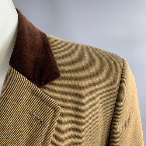 J. PETERMAN COMPANY Size M Tan Brown Twill Wool Evening Coat