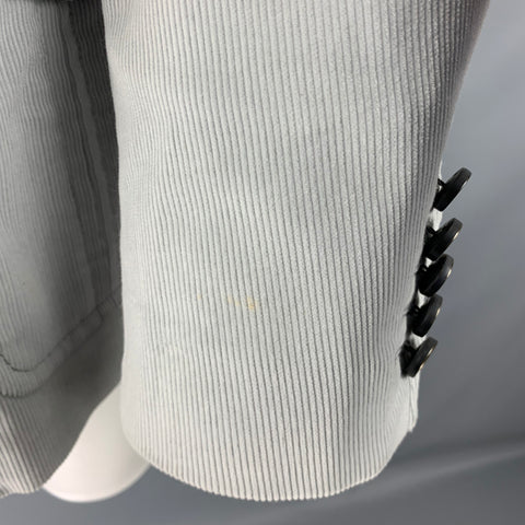 GUCCI Size 40 Grey Corduroy Cotton Peak Lapel Sport Coat