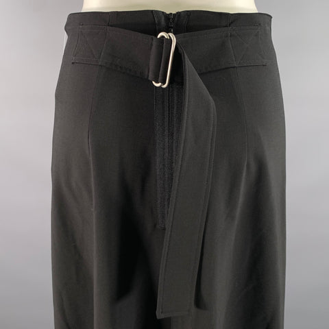 SPORTMAX Size 4 Black Wool Blend Mid-Calf Skirt