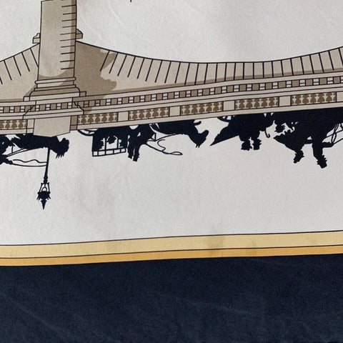 HERMES Black Tan Silk Scarves & Shawls