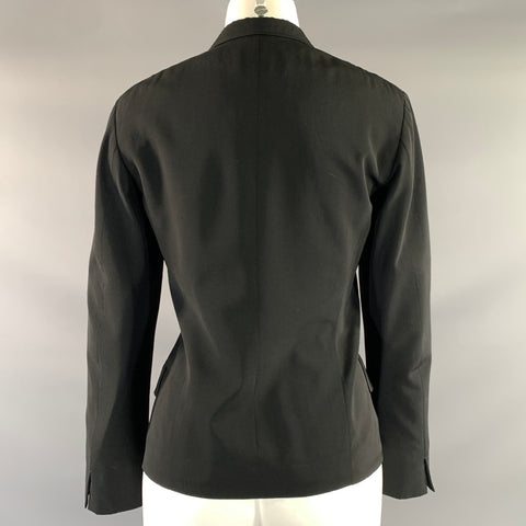 JIL SANDER Size 6 Black Wool Notch Lapel Jacket Blazer
