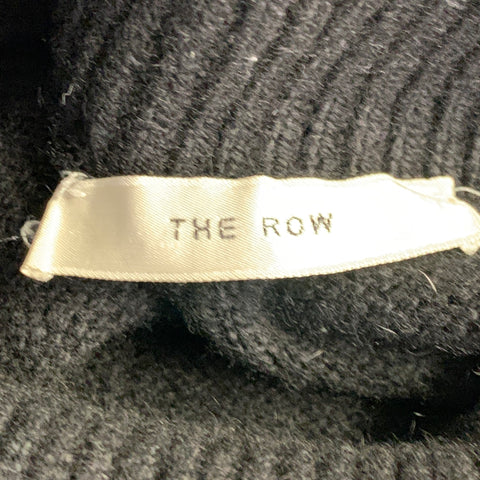 THE ROW Size L Black Wool Knit High Neck Sweater