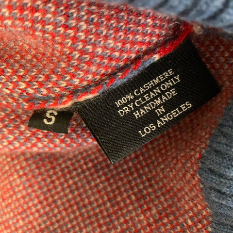 LIBERTINE Size S Light Blue Red Cashmere Cardigan