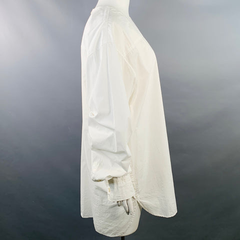 DRIES VAN NOTEN Size XL White Cotton Longline Oversized Casual Top