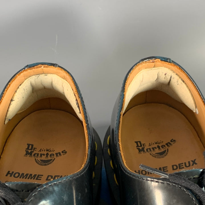 DOC MARTENS x COMME des GARCONS Size 10 Navy Patent Leather Derby Lace-Up Shoes