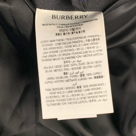 BURBERRY Size 38 Black Wool Silk Double Breasted Tuxedo