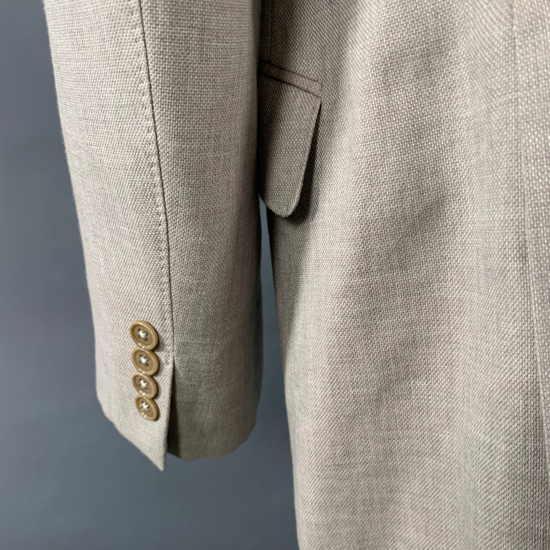 ARMANI COLLEZIONI Size 44 Regular Grey Beige Woven Notch Lapel Sport Coat