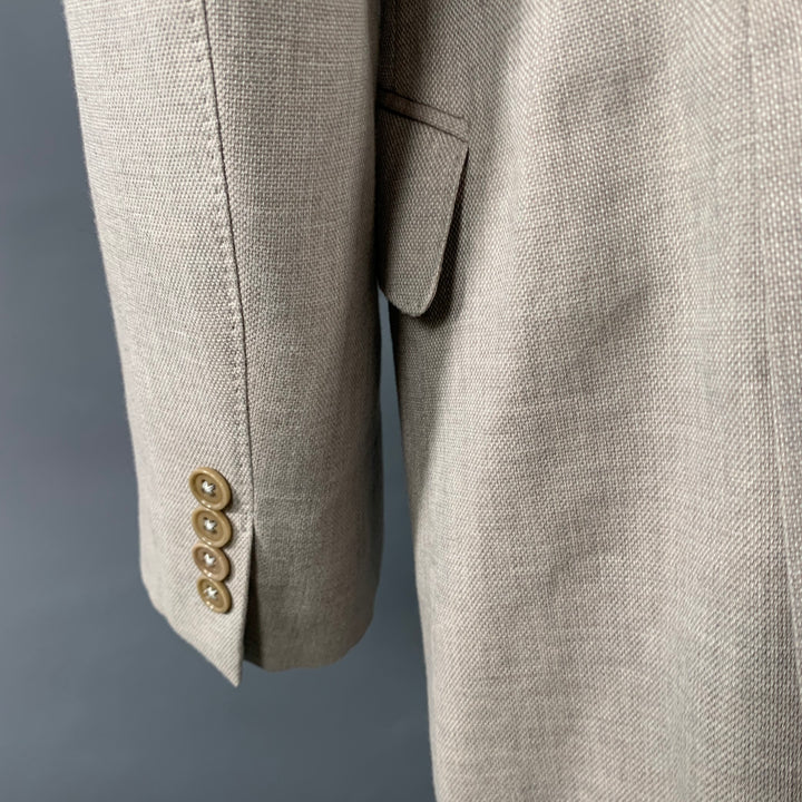 ARMANI COLLEZIONI Size 44 Regular Grey Beige Woven Notch Lapel Sport Coat