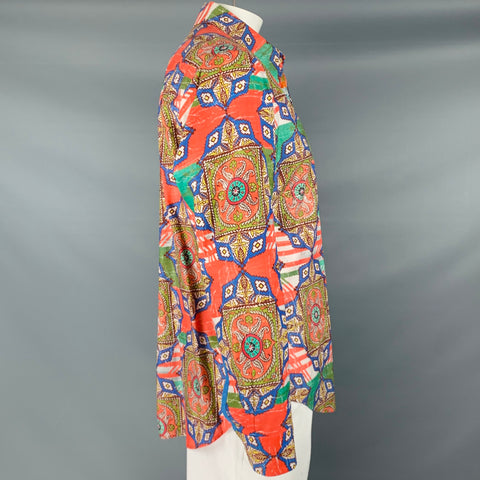 ROBERT GRAHAM Size L Multi Color Print Cotton Button Up Long Sleeve Shirt