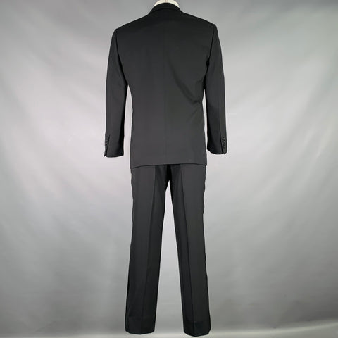 RALPH LAUREN Size 38 Short Black Wool Peak Lapel Tuxedo