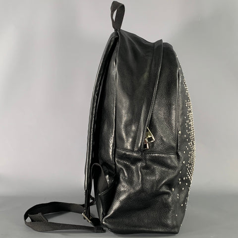 ALEXANDER MCQUEEN Black Silver Skull Leather Backpack Bags