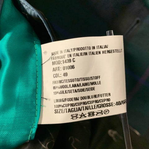 PAUL SMITH Size 40 Green Navy Tartan Wool Silk Notch Lapel Sport Coat