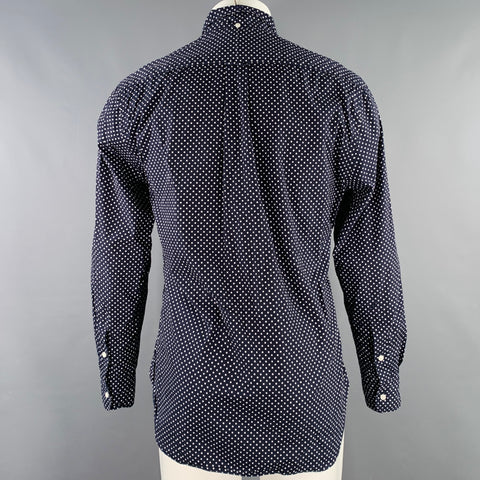 GITMAN BROS Size M Black White Polka Dot Cotton One Pocket Long Sleeve Shirt