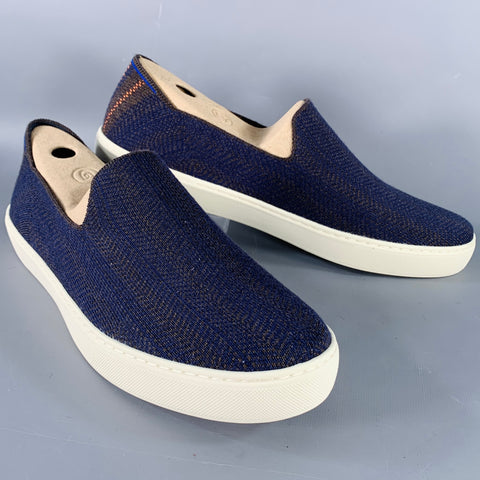 ROTHY'S Size 13 Navy Orange Wool Blend Slip On Sneakers