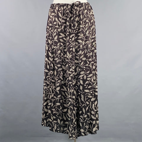 MARANT ETOILE Size 8 Elonae Black Cream Viscose Abstract Drawstring Skirt