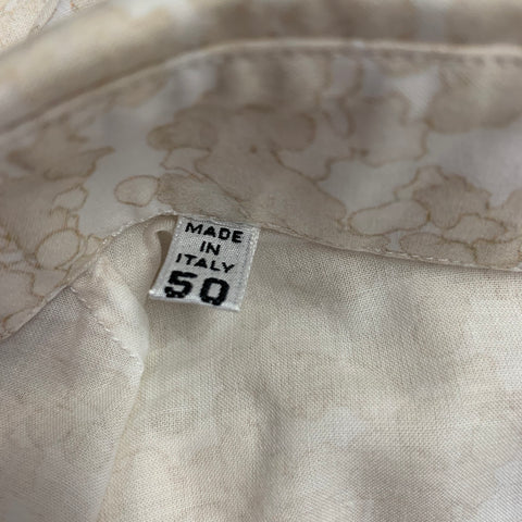 MAISON MARTIN MARGIELA Size M Off White Beige Marbled Cotton Long Sleeve Shirt