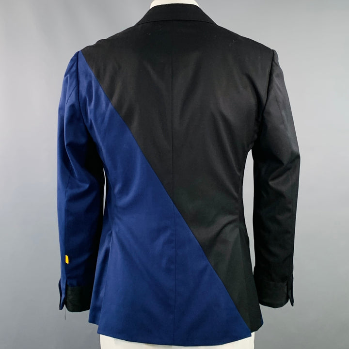 RICHFRESH Size 42 Navy Black Two Toned Double Breasted Peak Lapel Sport Coat