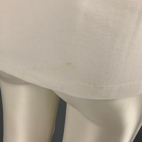RLX by RALPH LAUREN Talla S Jersey blanco liso de poliéster y algodón con media cremallera