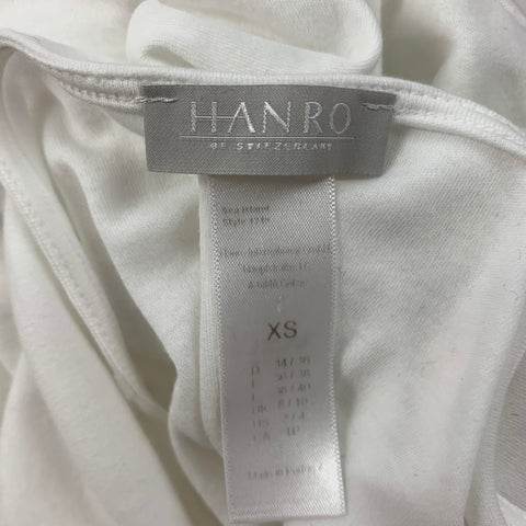 HANRO Taille XS T-shirt en coton blanc Haut décontracté