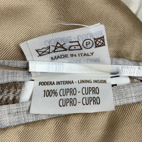 BRUNELLO CUCINELLI Size 38 Grey Taupe Plaid Wool Cashmere Notch Lapel Sport Coat