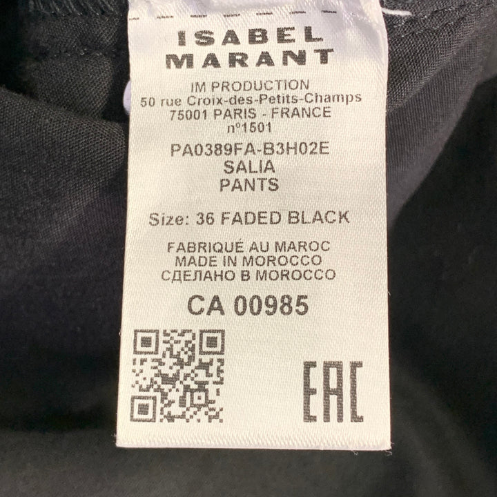 ISABEL MARANT Size 6 Black Cotton Twill Zippers Tapered Zip Fly Jeans