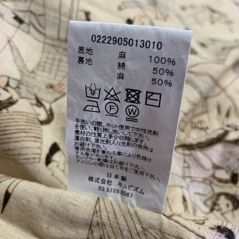 VISVIM Size L Ivory Stitched Linen Patch Pockets Jacket