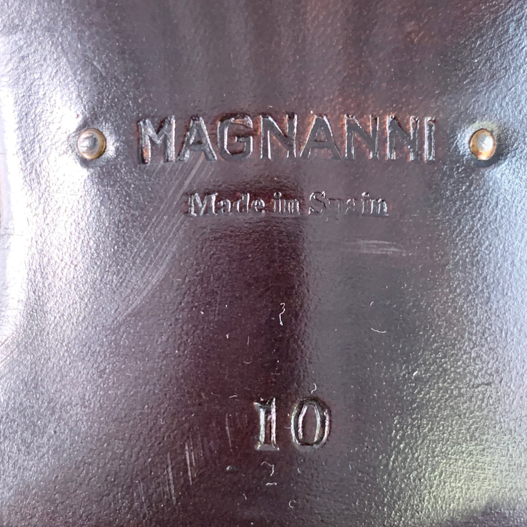 MAGNANNI Size 11 Black Leather Tassels Slip On Loafers