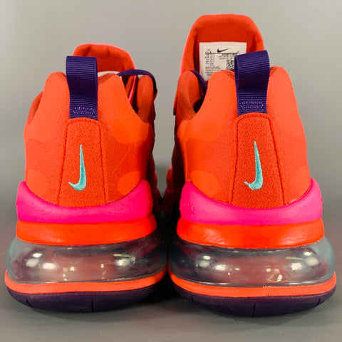 NIKE Size 11.5 Pink Orange Red Color Block Nylon Lace-Up Sneakers