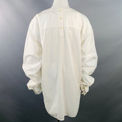 DRIES VAN NOTEN Size XL White Cotton Longline Oversized Casual Top