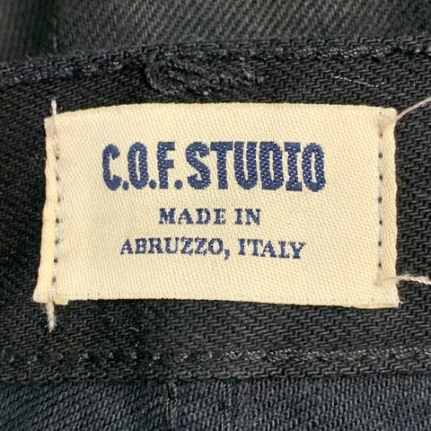 C.O.F. STUDIO Size 30 Black Twill Cotton Tapered Five Pockets Jeans
