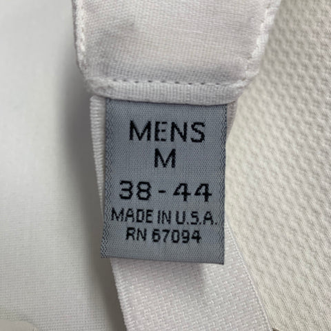 VINTAGE Size M Cream Pique Polyester Cotton Tuxedo Vest