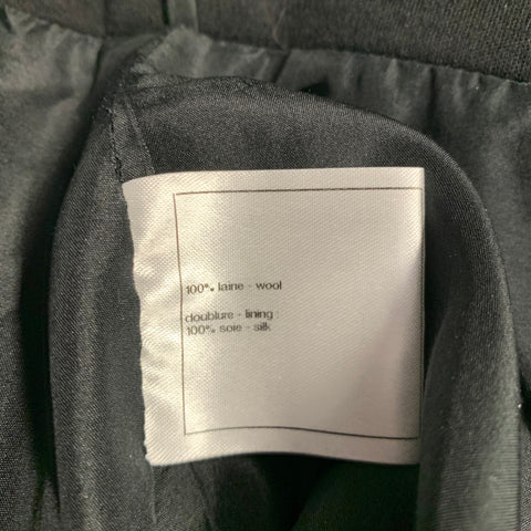 CHANEL Size 6 Black Wool Wide Leg Dress Pants