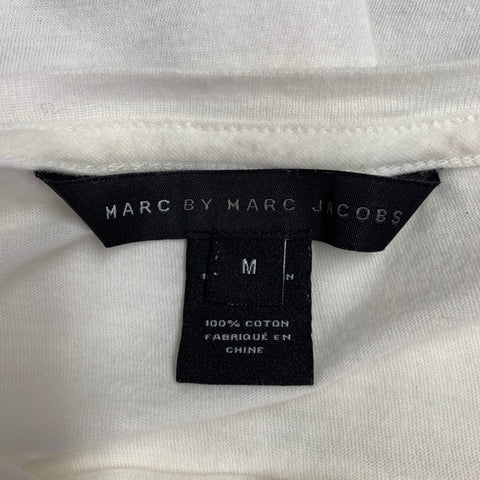 MARC by MARC JACOBS Size M White Olive Snake Cotton Short Sleeve T-shirt