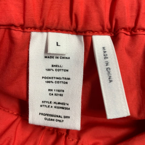 HELMUT LANG Size L Red Cotton Zip Pockets Shorts