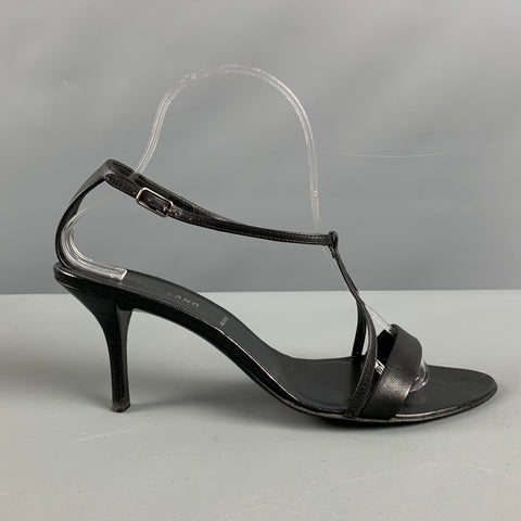 HELMUT LANG Talla 8.5 Sandalias de cuero negro