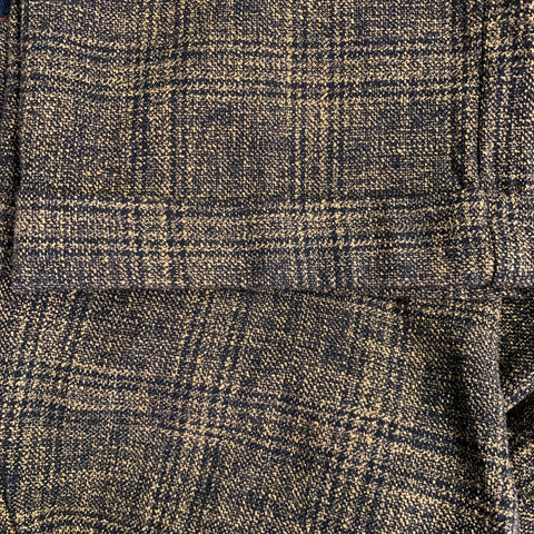 MYTHS Size 38 Yellow Black Plaid Wool Cotton Zip Fly Dress Pants
